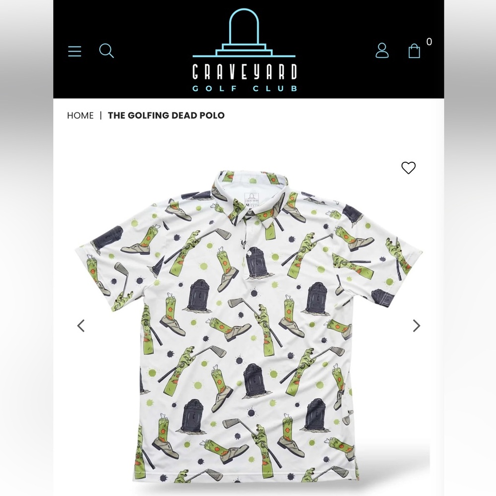 Graveyard Golf Club “The Golfing Dead” polo in size XXL